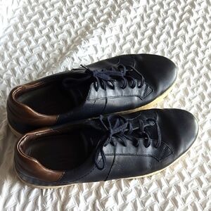 Ermenegildo Zegna Men's Navy Blue and Brown Leather Shoes